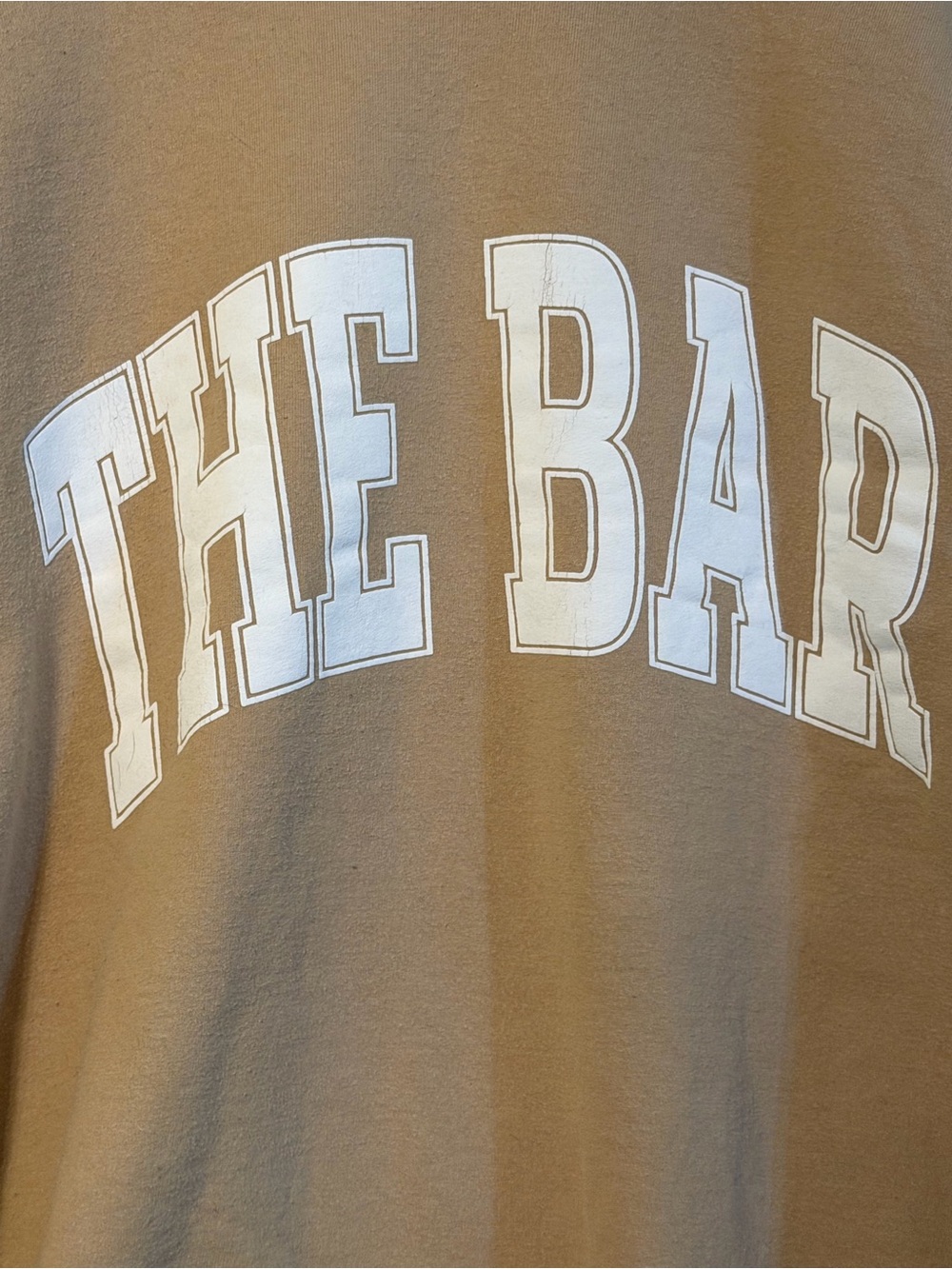 THE BAR Crewneck Sweatshirt in Tan - Casual Pullover - Picture 2 of 4